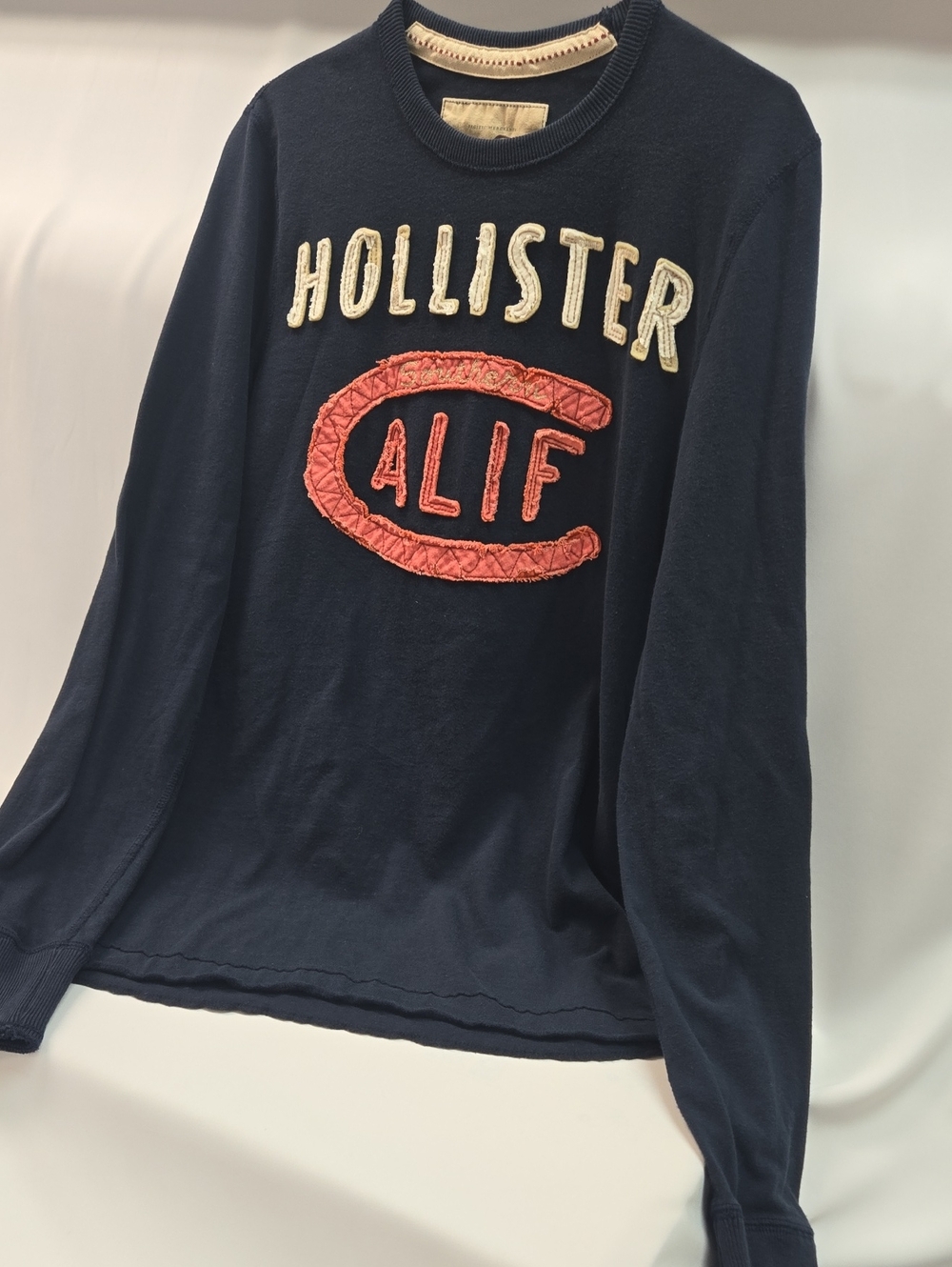 Hollister Y2K Vintage Navy Tee Long Sleeved